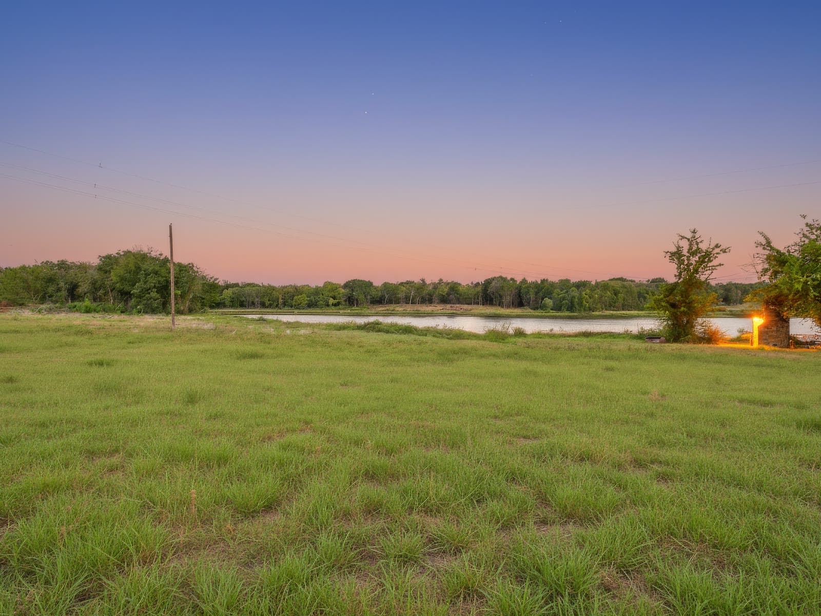 Mature trees meeting the water at Bloom Estates