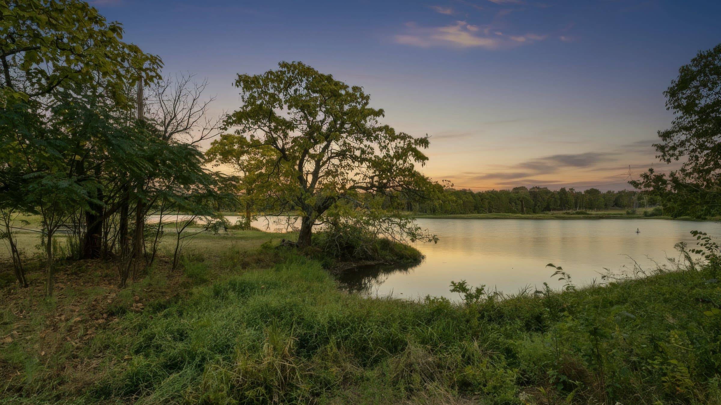 Drone view of the 14-acre lake at Bloom Estates in Fort Smith, Arkansas